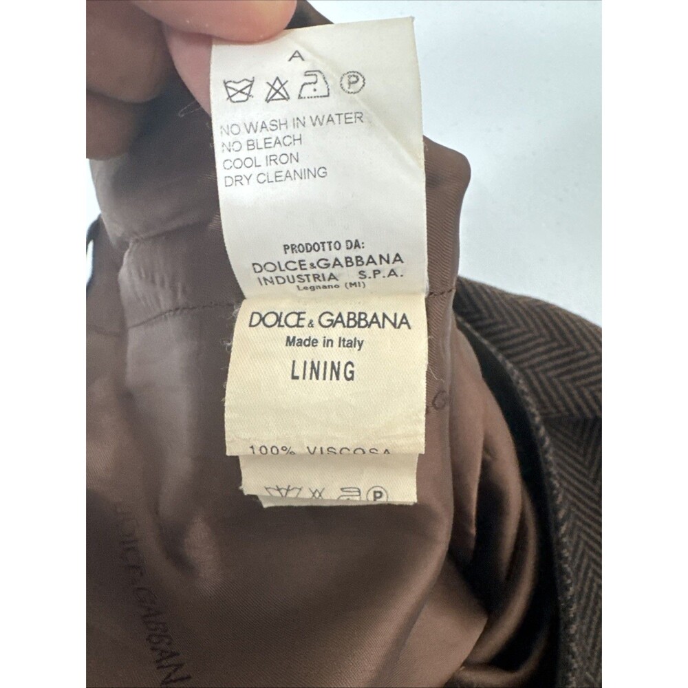 Dolce & Gabbana Womens Sz IT38 US4 Herringbone Virgin Wool Pencil Skirt Italy - Picture 10 of 16